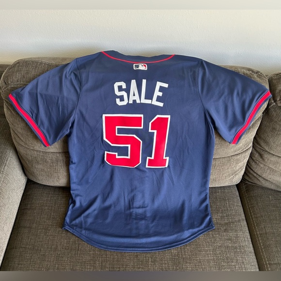 Nike Atlanta Braves Chris Sale #51 Navy Jersey MLB Baseball Men’s Sz: M - Picture 4 of 6